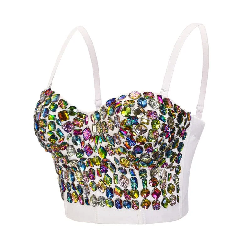 Women's Gothic Colourful Beaded Bustier