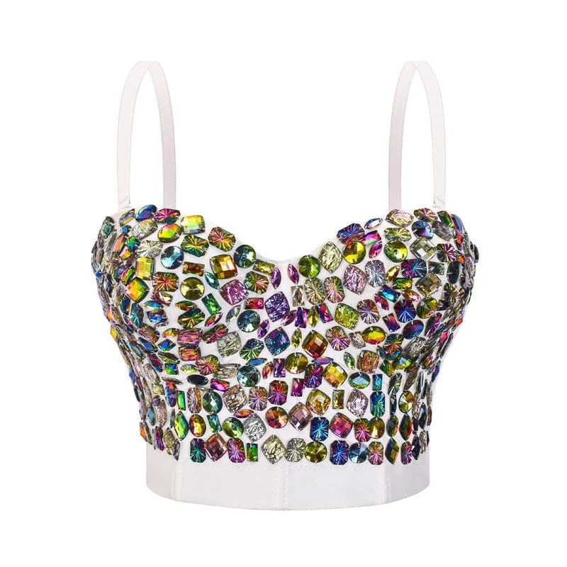 Women's Gothic Colourful Beaded Bustier