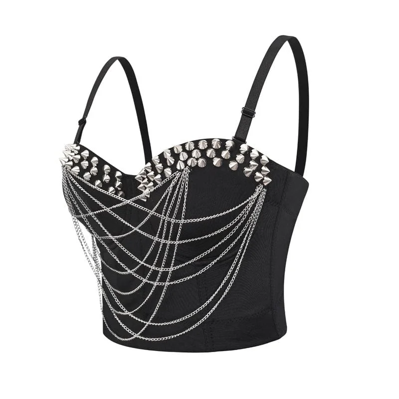 Women's Gothic Rivets Chains Bustier