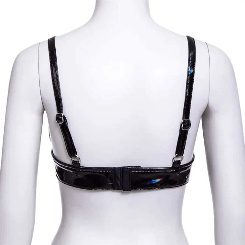 Women's Grunge Strap Patent Leather Bustier