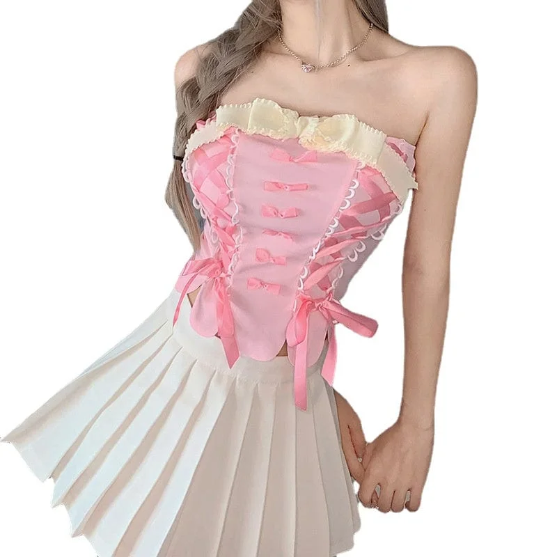 Women's Lolita Strappy Bowknot Bustier