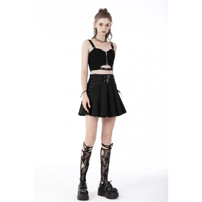 Women's Punk Front Zip Cutout Bustier