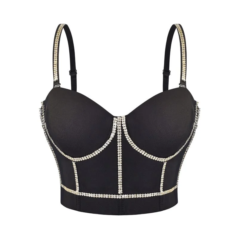 Women's Punk Rhinestone Bustier