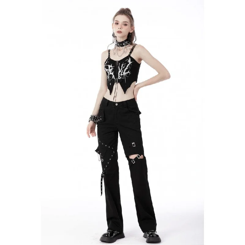 Women's Punk Skeleton Printed Bustier