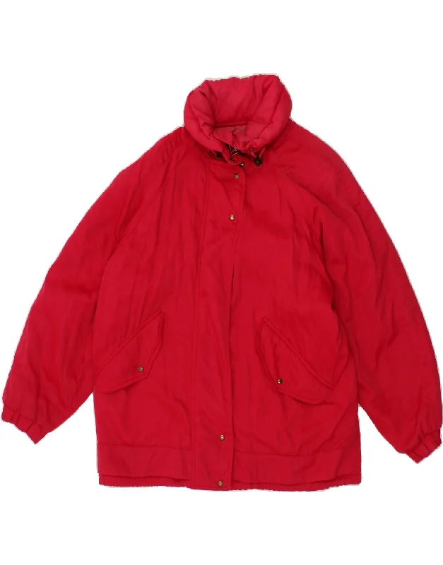 BELFE Womens Windbreaker Coat IT 44 Medium Red Nylon