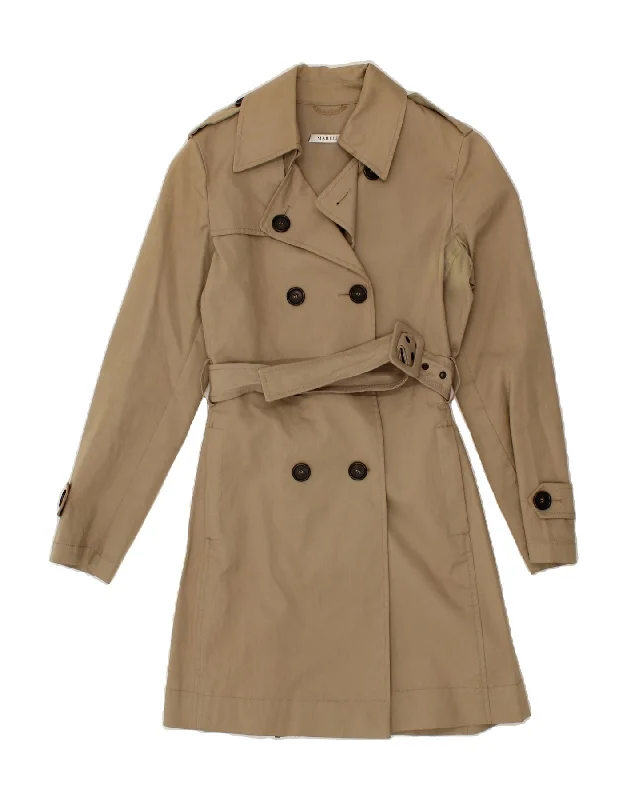 MARELLA Womens Trench Coat UK 8 Small  Beige Cotton