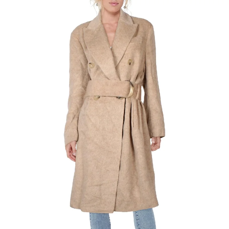 Vince Womens Alpaca Double Breasted Long Coat